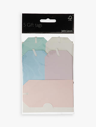 John Lewis & Partners Pastel Luggage Gift Tags, Pack of 5