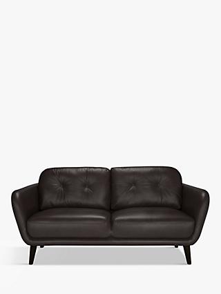 John Lewis & Partners Arlo Medium 2 Seater Leather Sofa, Dark Leg