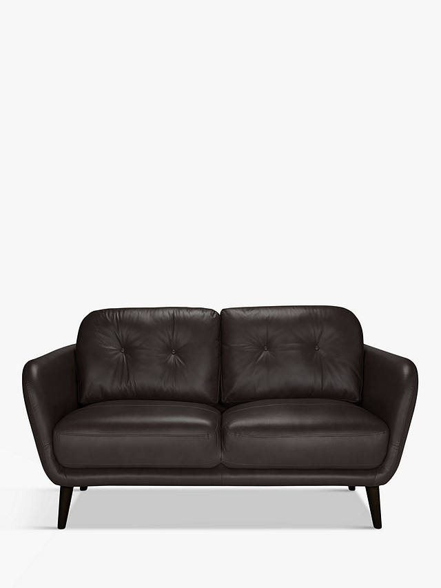 2 Seater Leather Sofa Dark Leg, Small 2 Seater Leather Sofa