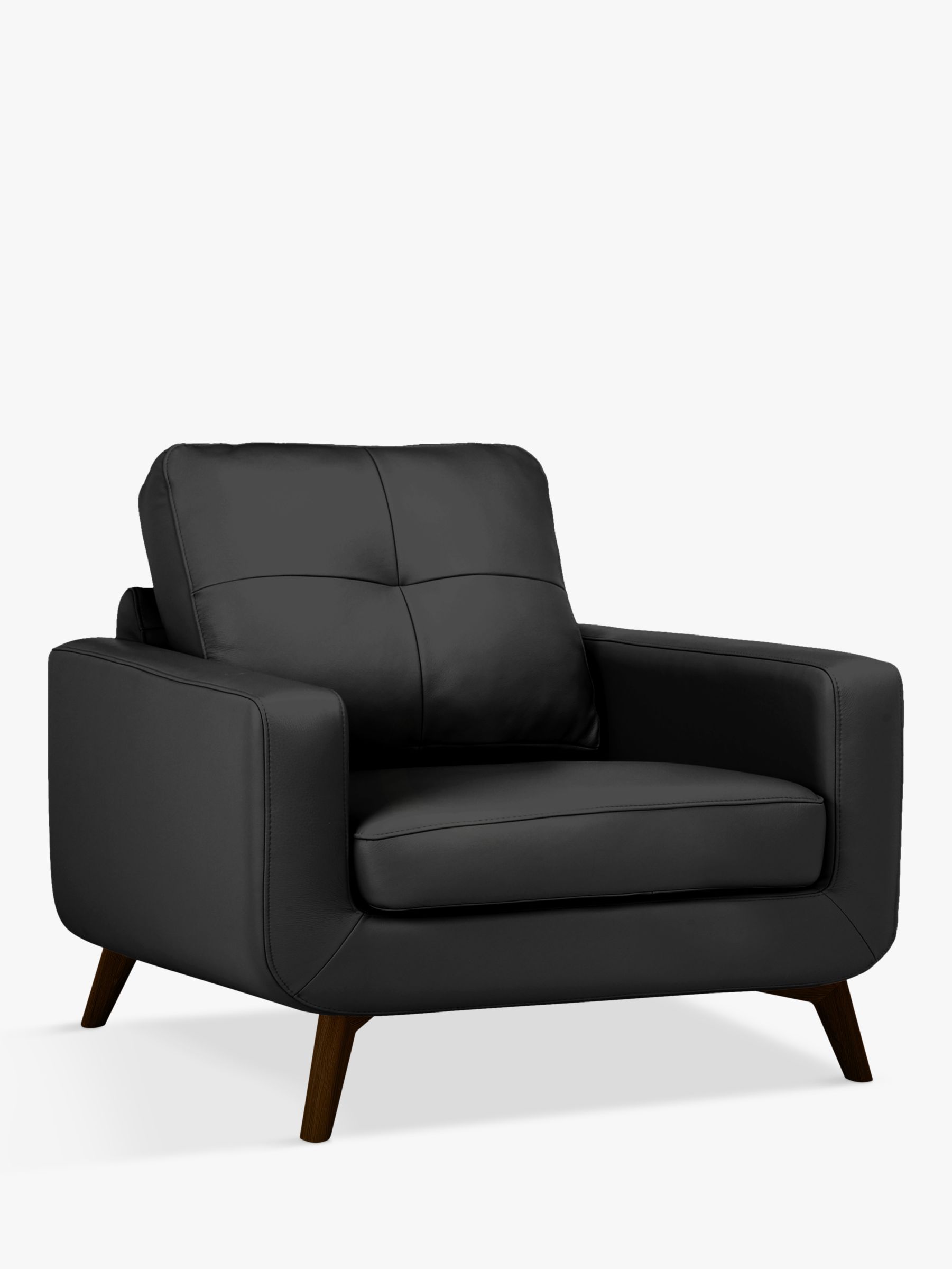 John Lewis & Partners Barbican Leather Armchair, Dark Leg, Contempo