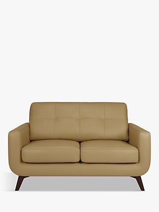John Lewis Barbican Small 2 Seater Leather Sofa, Dark Leg