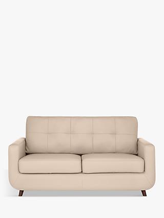 John Lewis Barbican Medium 2 Seater Leather Sofa, Dark Leg