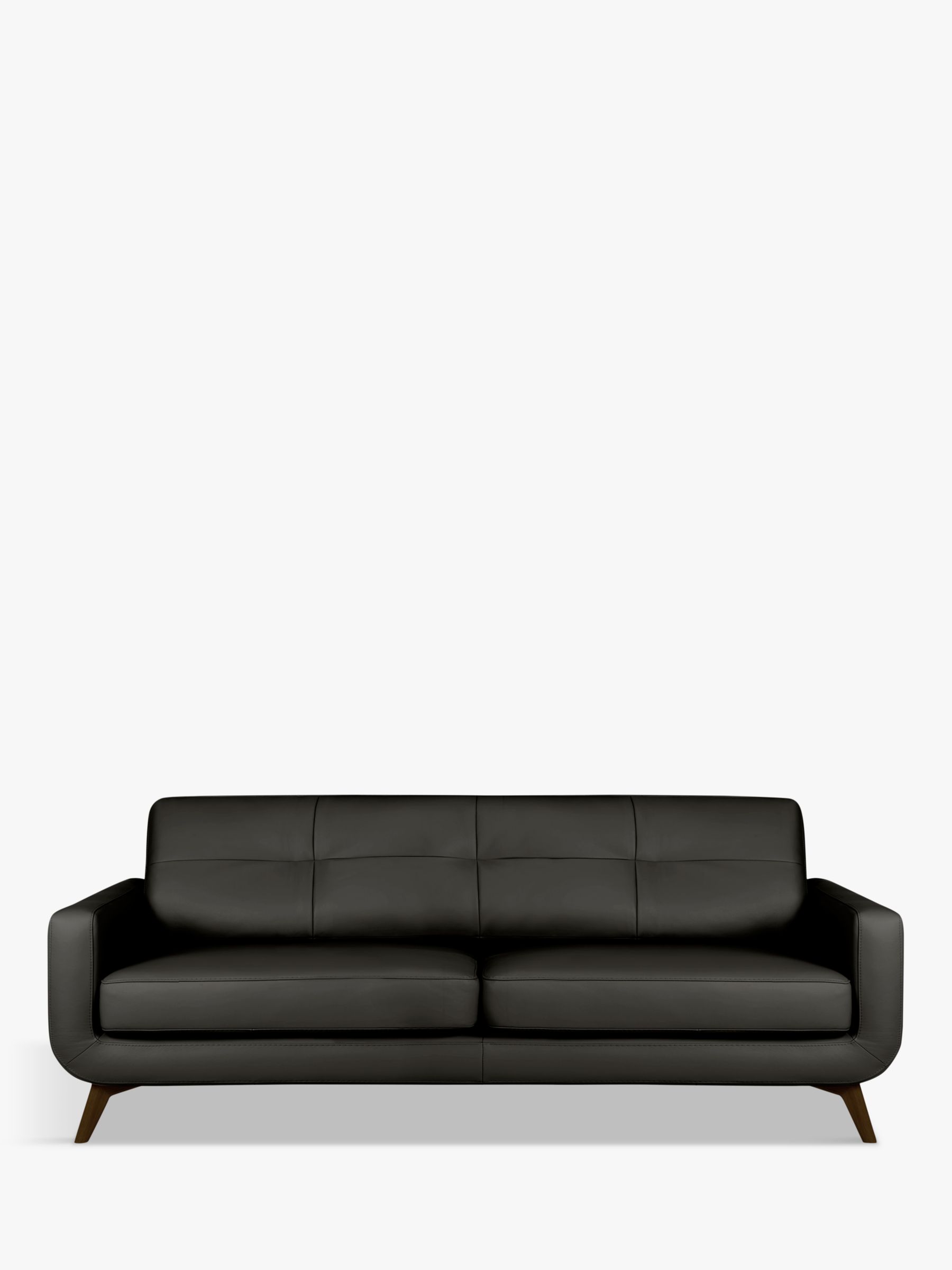 John Lewis Barbican Grand 4 Seater Leather Sofa, Dark Leg