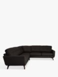 John Lewis Barbican 5+ Seater Leather Corner Sofa, Dark Leg, Demetra Charcoal