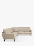 John Lewis Barbican 5+ Seater Leather Corner Sofa, Dark Leg, Nature Putty