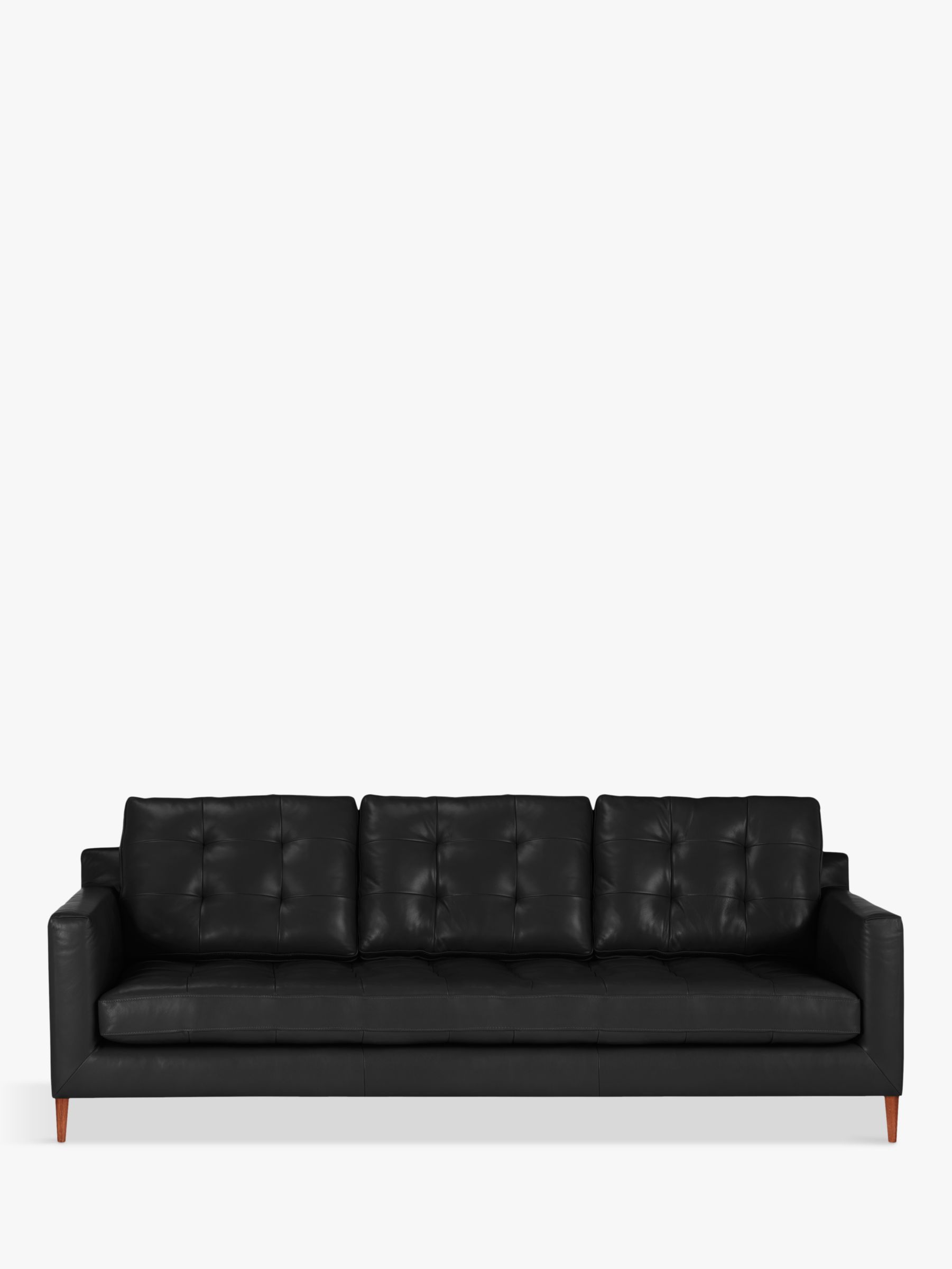 John Lewis Draper Leather Grand 4 Seater Sofa, Dark Leg