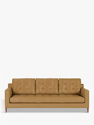 John Lewis & Partners Draper Leather Grand 4 Seater Sofa, Dark Leg