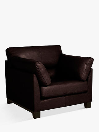 John Lewis & Partners Ikon High Back Leather Armchair, Dark Leg