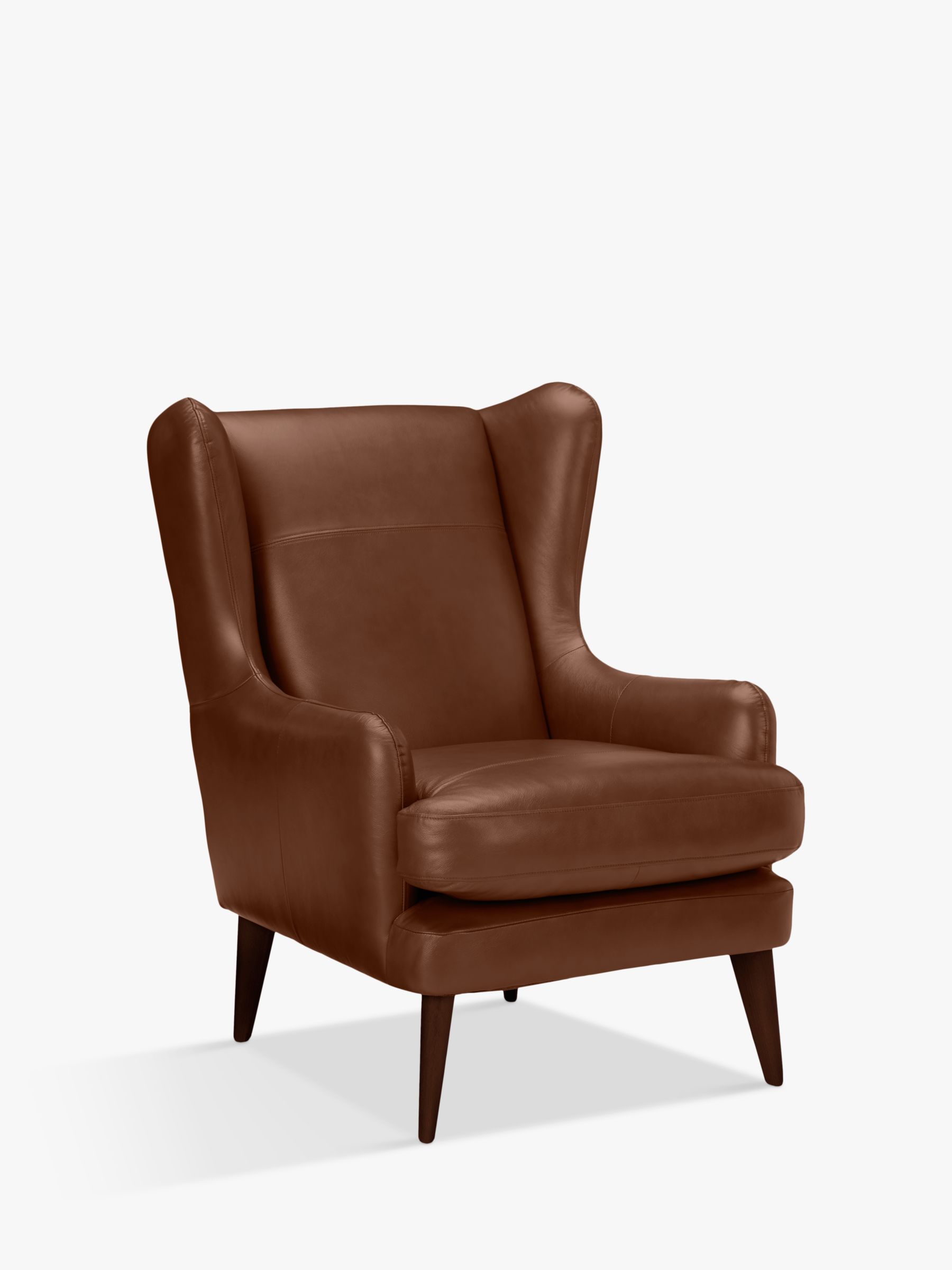 Bergen Range, John Lewis Bergen Leather Armchair, Dark Leg, Contempo Castanga