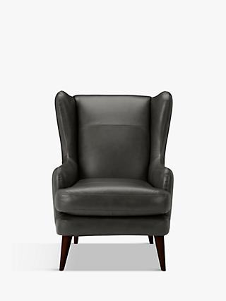 John Lewis Bergen Leather Armchair, Dark Leg