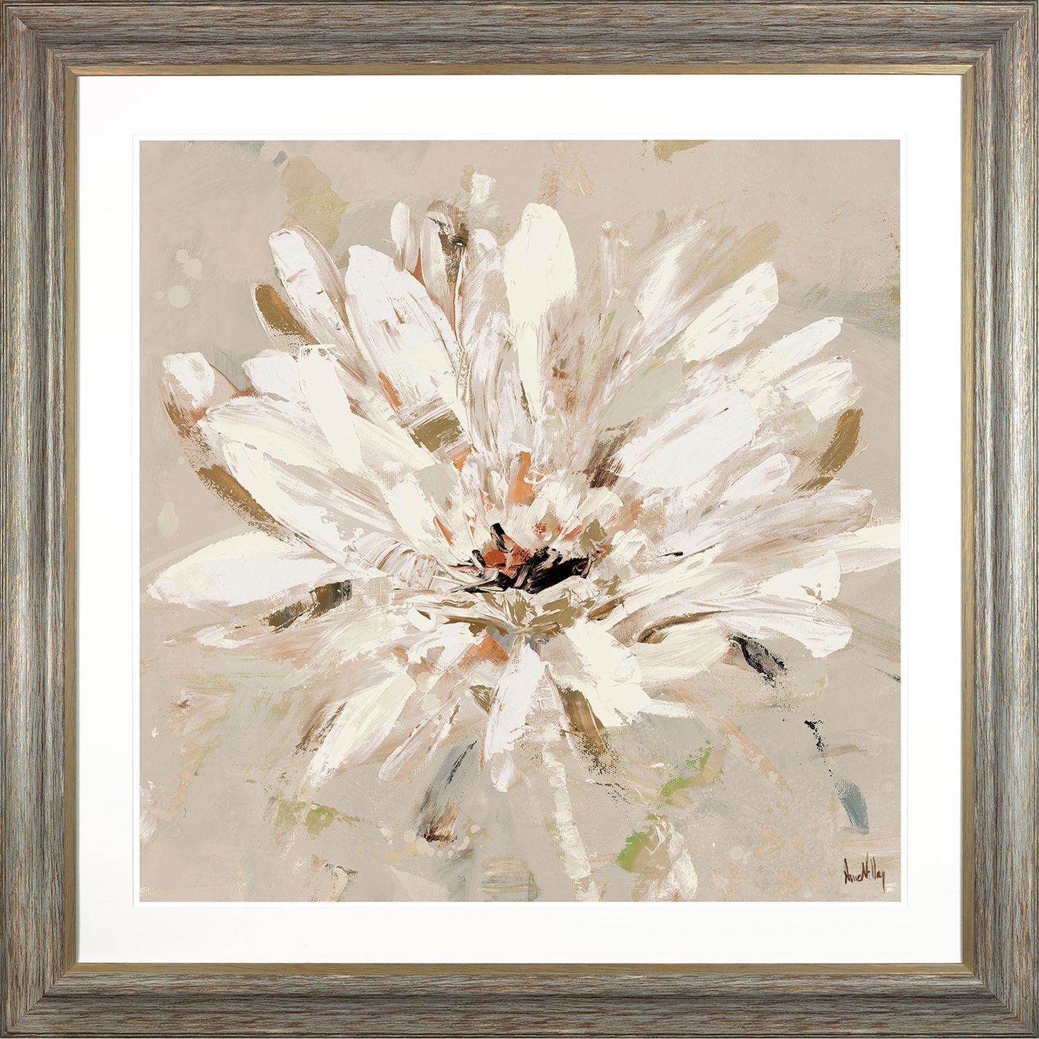 Anne Villay - Nature's First White Floral Framed Print, 93 x 93cm
