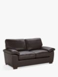 John Lewis Camden Medium 2 Seater Leather Sofa, Dark Leg, Demetra Charcoal