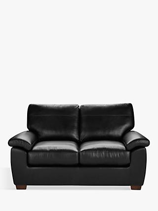 John Lewis Camden Small 2 Seater Leather Sofa, Dark Leg