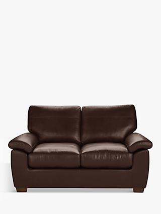 John Lewis & Partners Camden Small 2 Seater Leather Sofa, Dark Leg