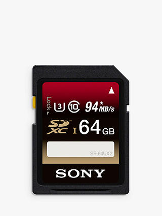 Sony Expert UHS-I Class 10 U3 SD Memory Card, 64GB, 94MB/s
