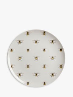Sophie Allport Bee Melamine Plate, Pale Green/Multi, Dia.25.4cm