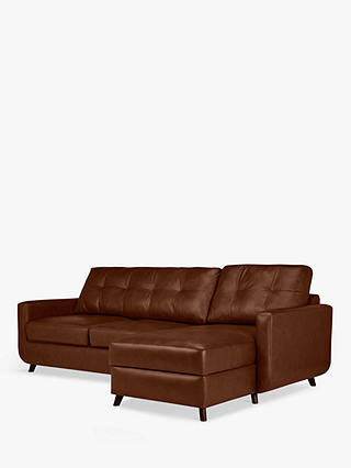 John Lewis Partners Barbican Leather, Leather Chaise Sofa Bed