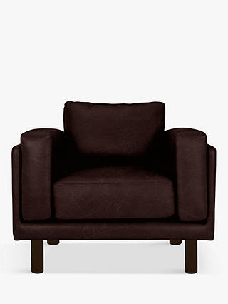 Design Project by John Lewis No.002 Leather Armchair, Dark Leg