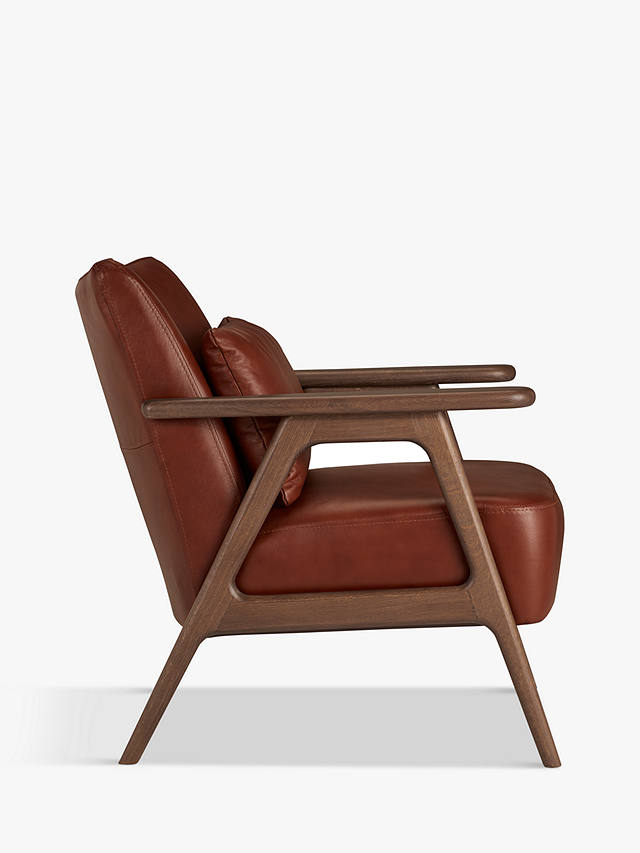 John Lewis Partners Hendricks Leather, Wood Frame Armchair