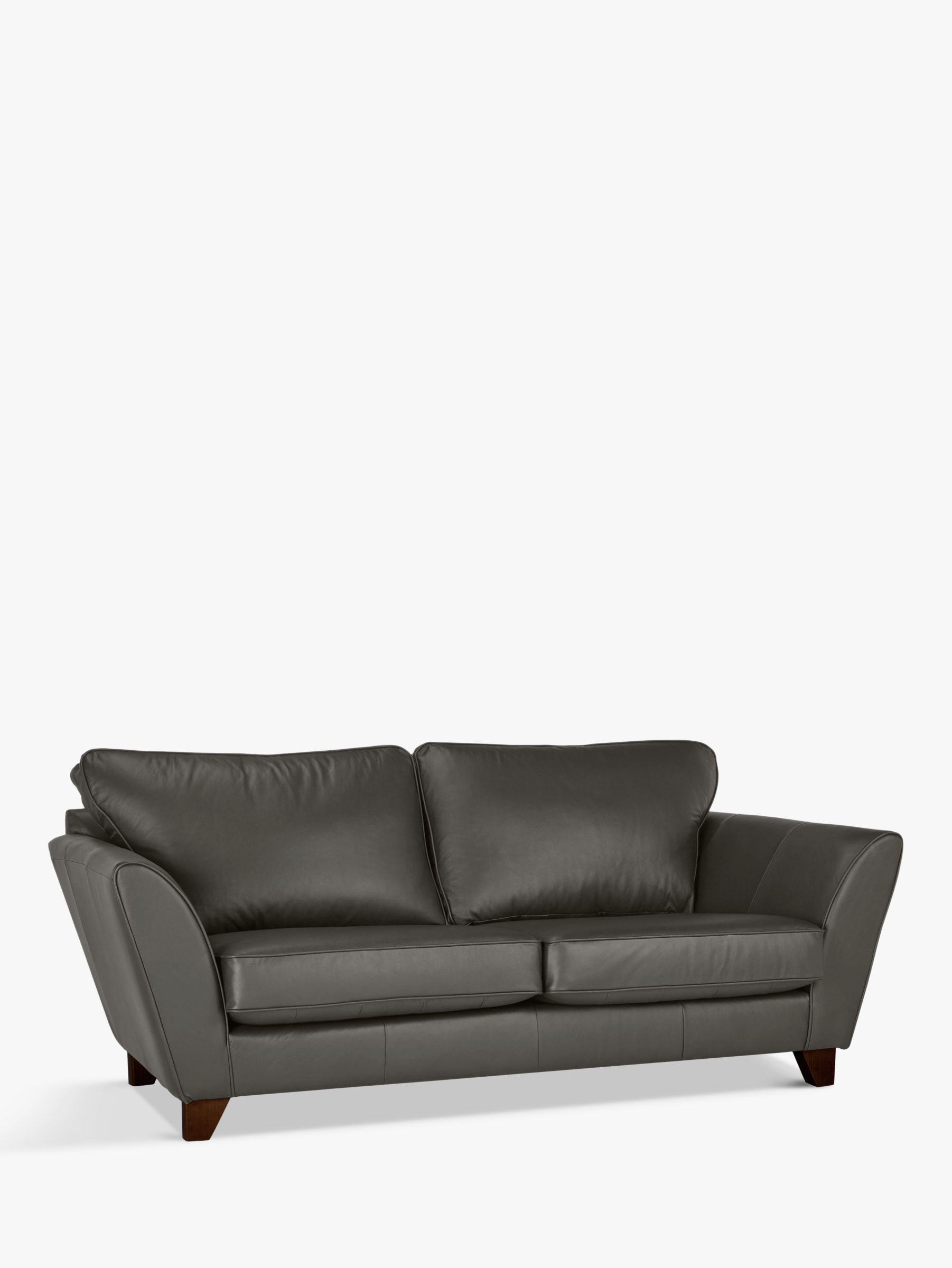 John Lewis & Partners Oslo Leather Large 3 Seater Sofa, Dark Leg