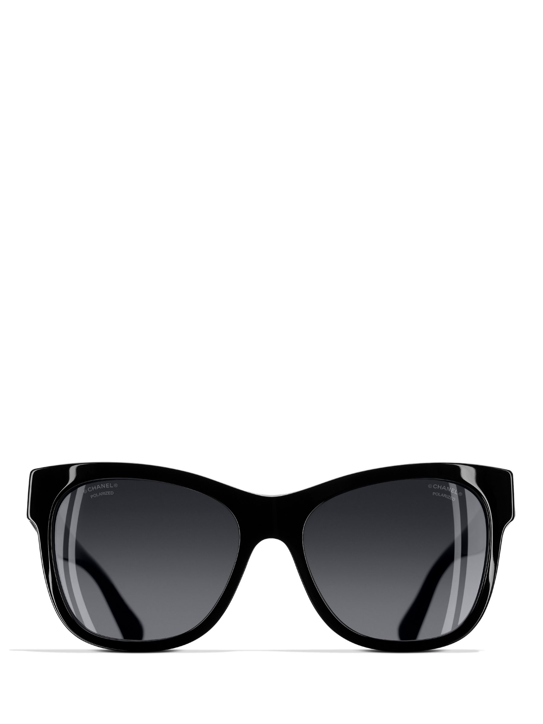 CHANEL Square Sunglasses CH5380 Black at John Lewis & Partners