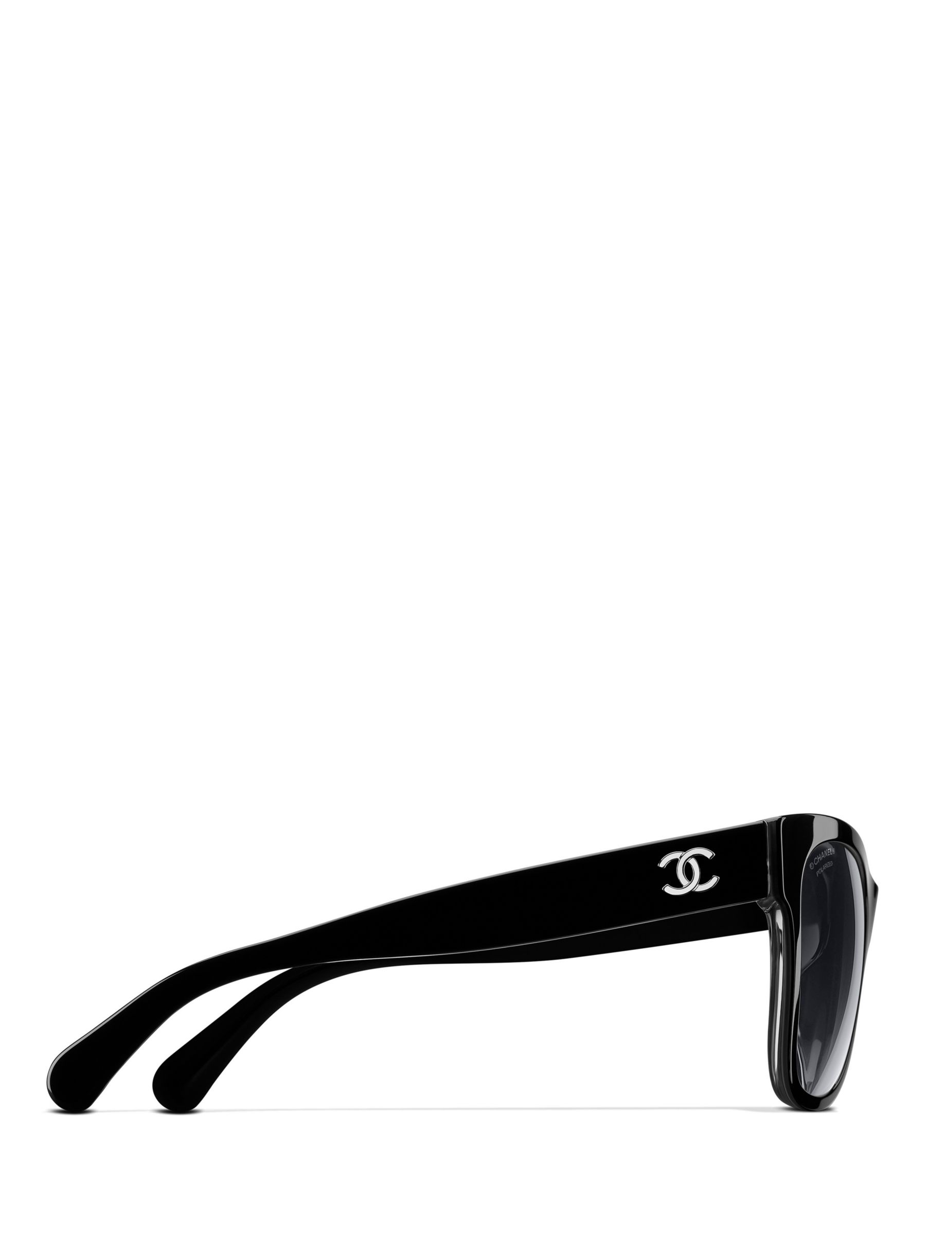 CHANEL Square Sunglasses CH5380 Black at John Lewis & Partners