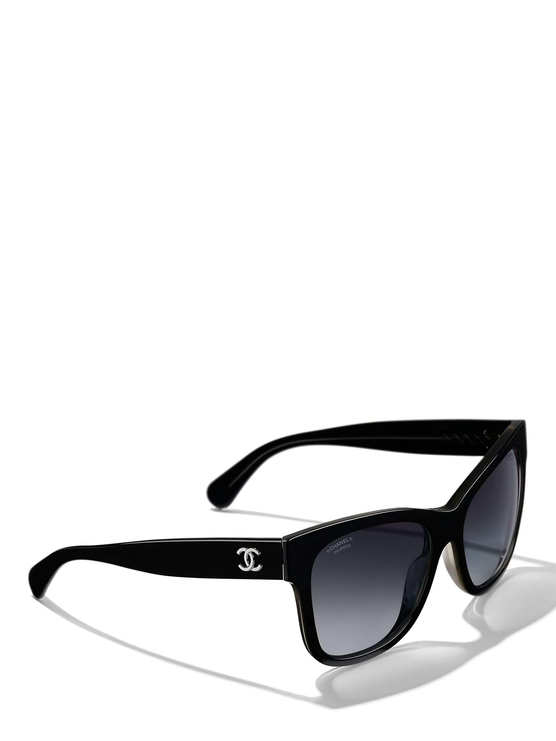 Buy CHANEL Square Sunglasses CH5380 Black Online at johnlewis.com