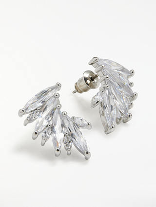 John Lewis & Partners Glass Ear Cuff Earrings, Silver