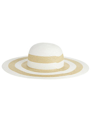Phase Eight Debbie Stripe Sun Hat, White/Ivory