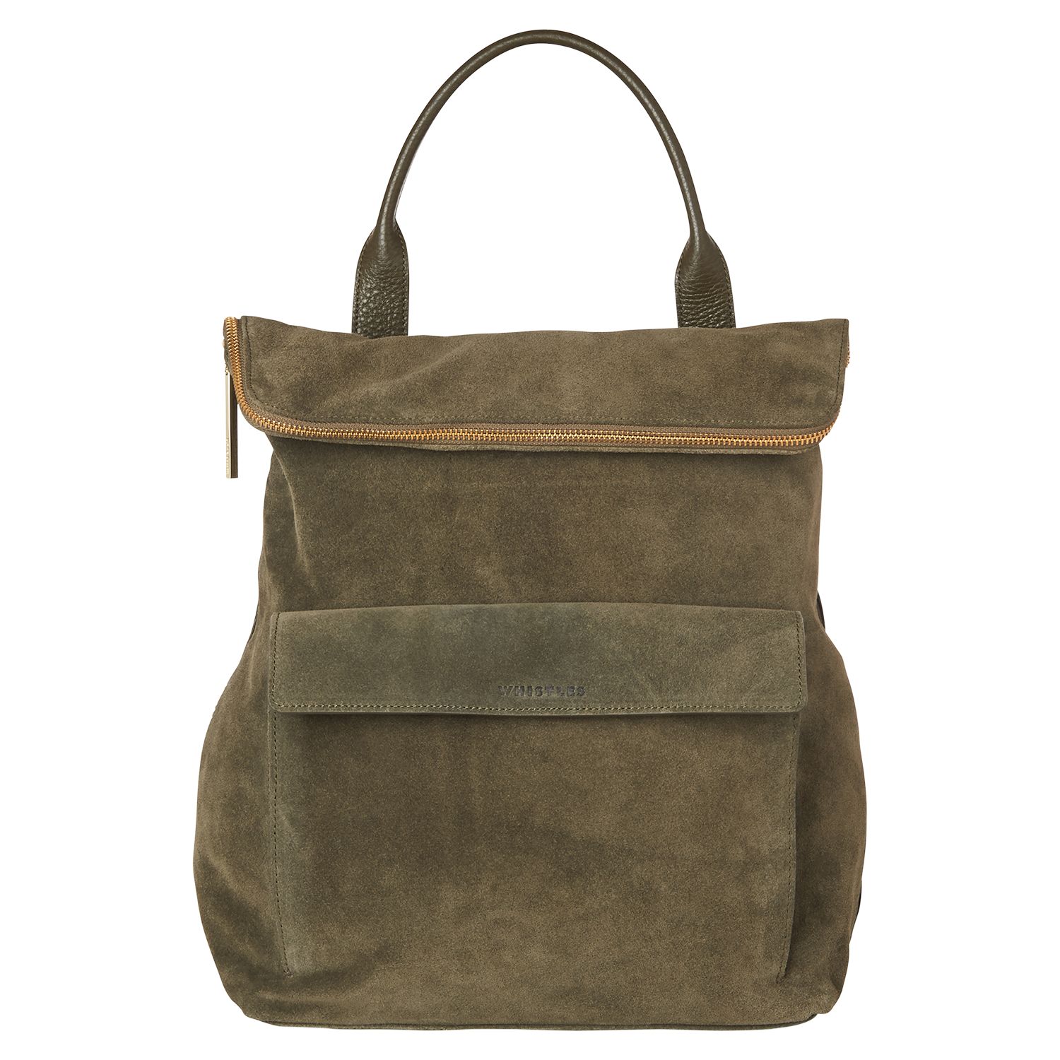Whistles Verity Large Suede Backpack, Khaki