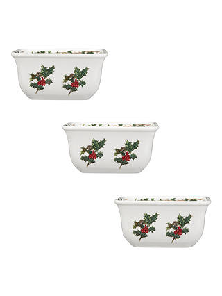 Portmeirion The Holly and The Ivy Mini Square Dishes, Set of 3