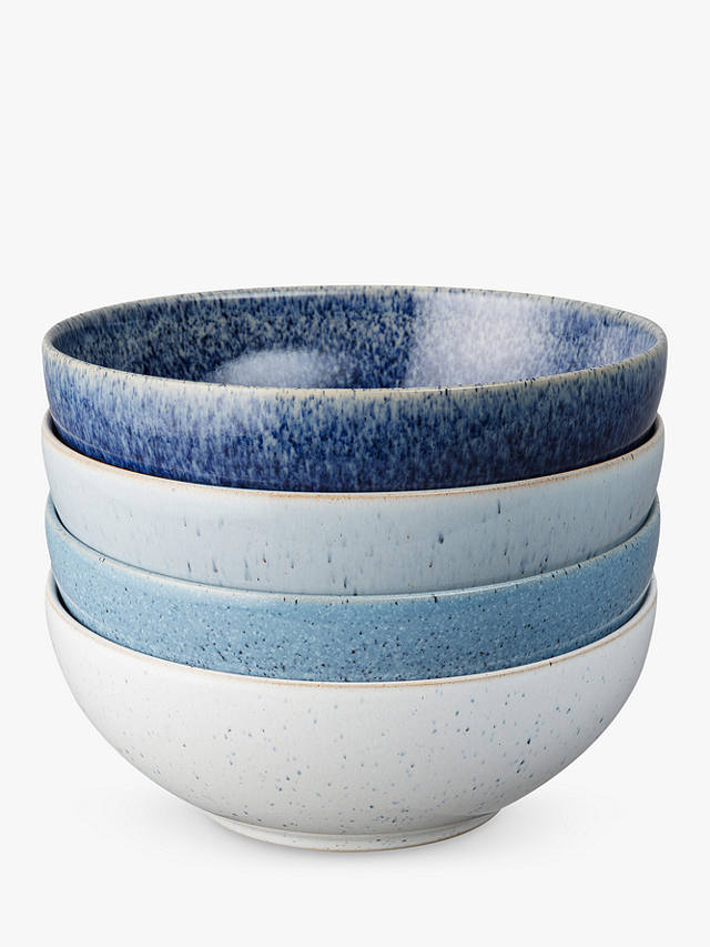 Denby Studio Blue Cereal Bowls, Chalk/Blue, Dia.17cm, Set of 4