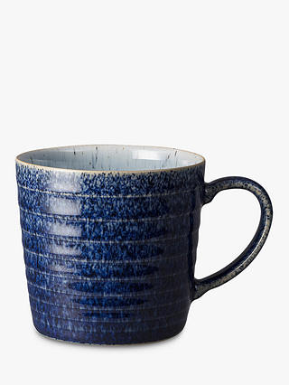 Denby Studio Blue Ridged Mugs, 400ml, Set of 2