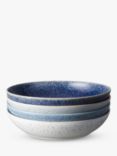 Denby Studio Blue Stoneware Pasta Bowls, Chalk/Blue, 22cm, Set of 4