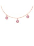 London Road 9ct Rose Gold Round Drop Chain Necklace
