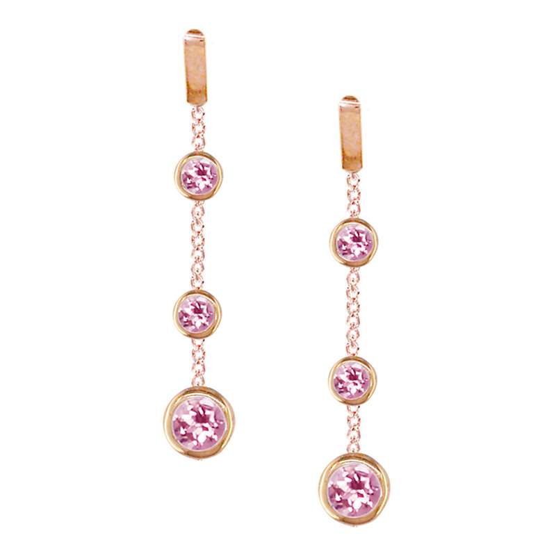 Buy London Road 9ct Rose Gold Pimlico Dew Drop Chain Earrings Online at johnlewis.com