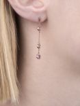 London Road 9ct Rose Gold Pimlico Dew Drop Chain Earrings