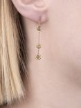 London Road 9ct Rose Gold Pimlico Dew Drop Chain Earrings, Peridot