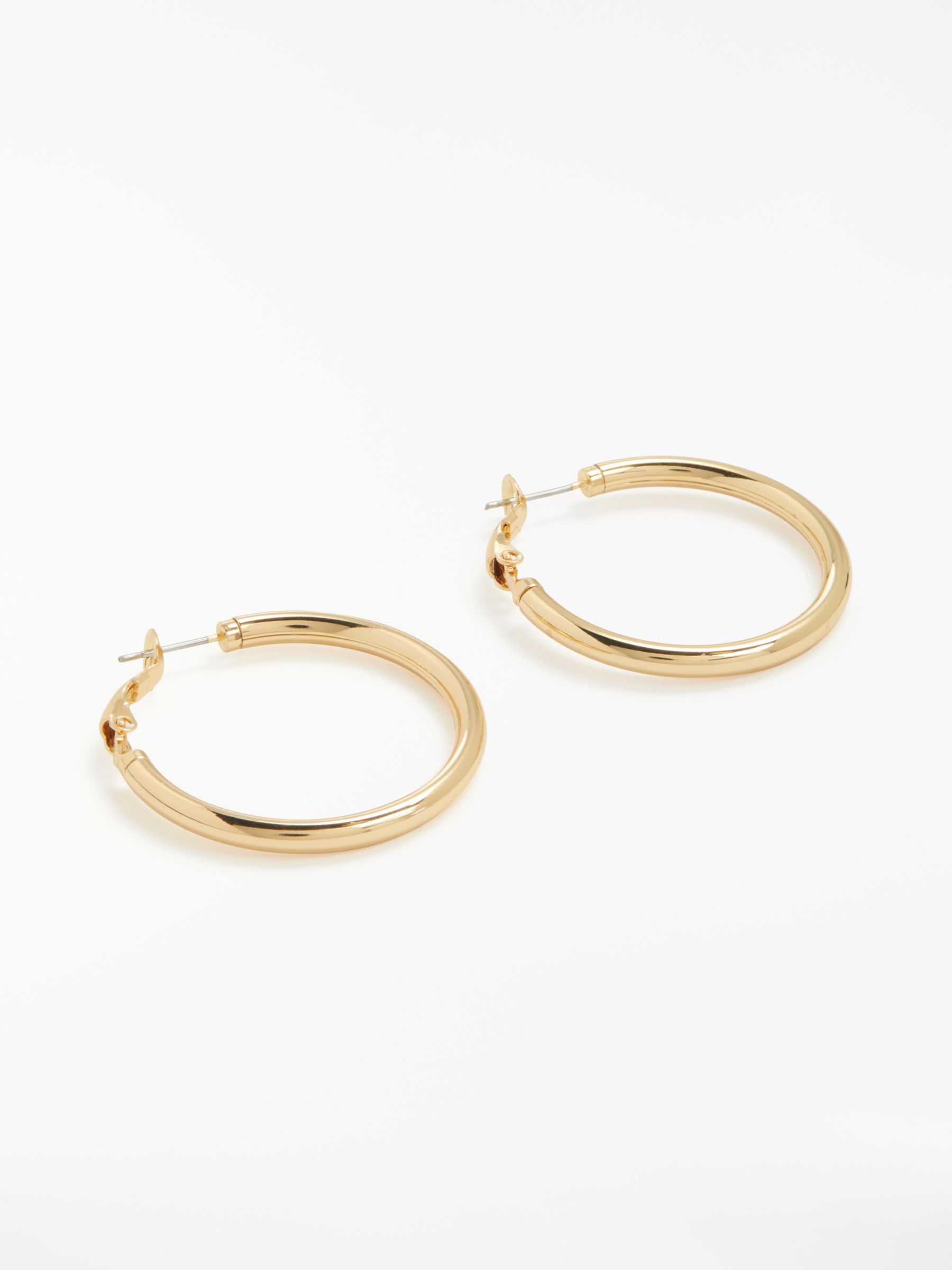 John Lewis & Partners Thick Hoop Earrings, Gold at John Lewis & Partners