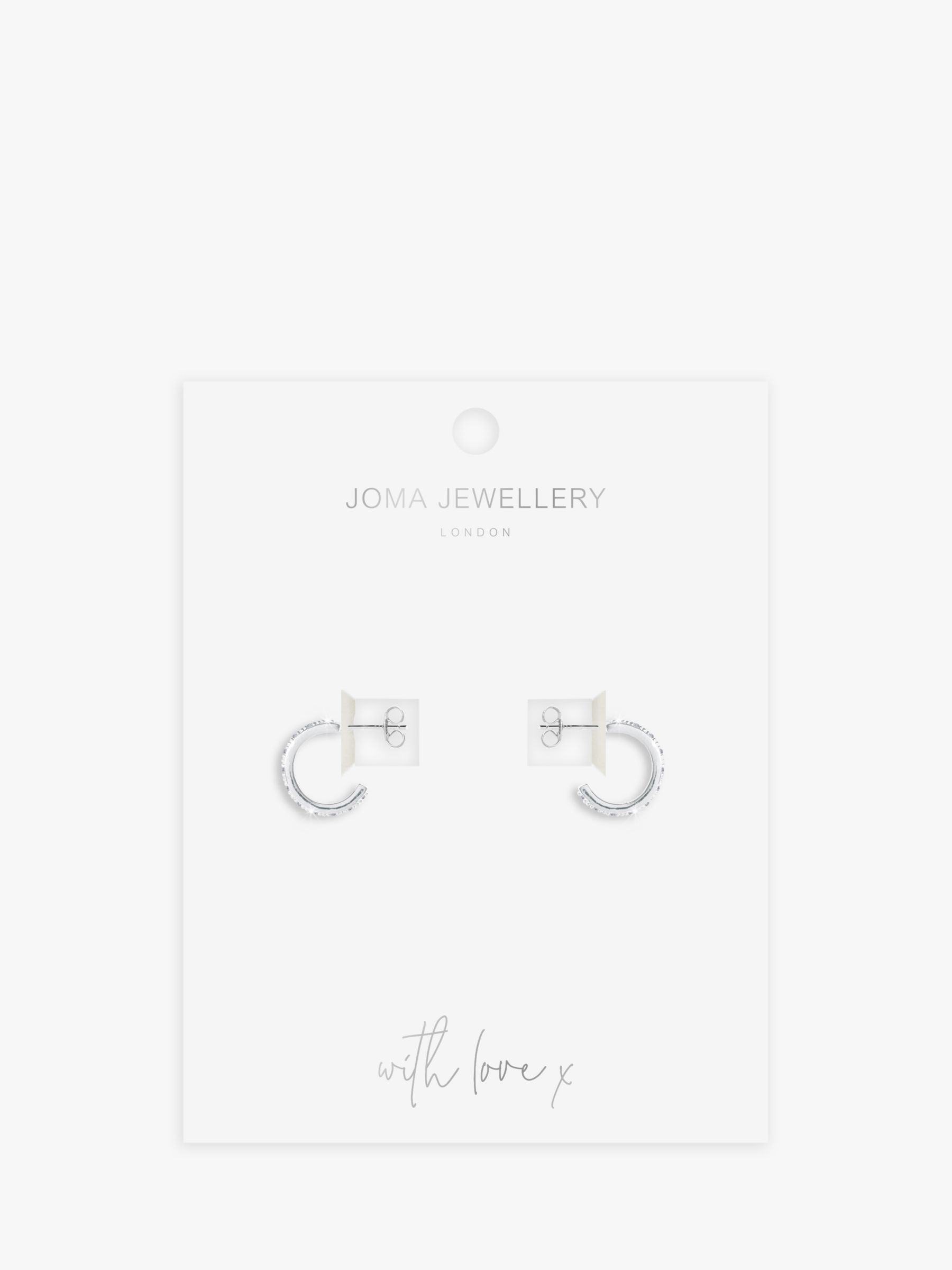 Buy Joma Jewellery Alix Pave Hoop Earrings, Silver Online at johnlewis.com