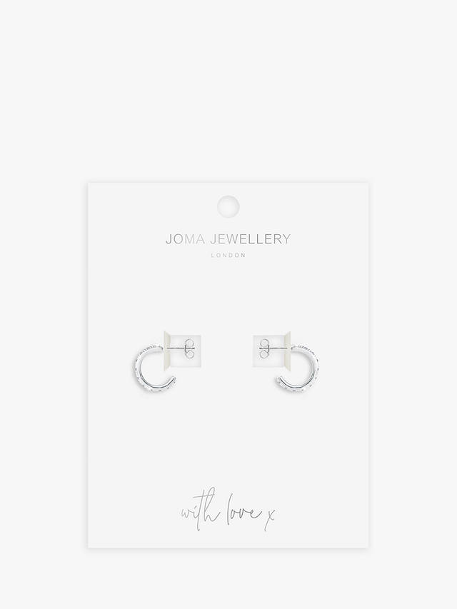 Joma Jewellery Alix Pave Hoop Earrings, Silver