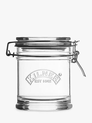 Kilner Signature Clip Top Storage Jar with Gift Tags, Clear, 450ml
