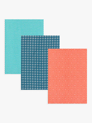 John Lewis & Partners Fusion Geometric Print Tea Towels, Assorted, Pack of 3