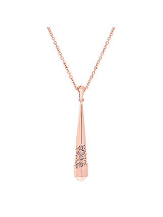 Karen Millen Sparkling Swarovski Crystal Long Drop Pendant Necklace
