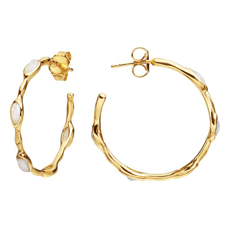 Missoma Molten Magma 18ct Gold Hoop Earrings, Gold at John Lewis & Partners