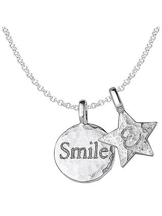 Dower & Hall Engravable Disc and Star Pendant Necklace