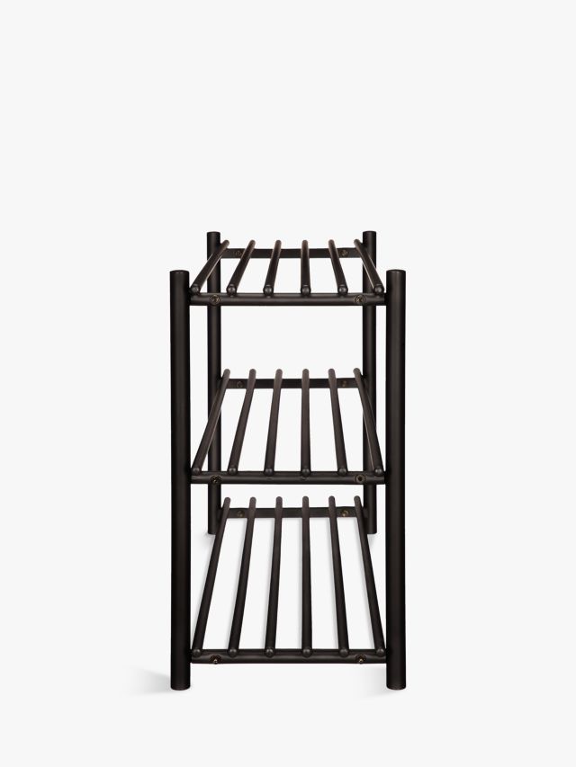 House by John Lewis Metal 3 Tier Shoe Rack, Black