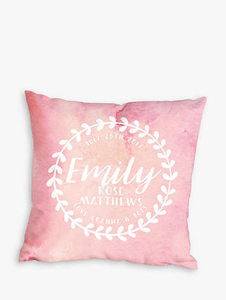 Letterfest Personalised Baby Wreath Cushion