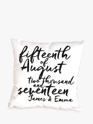 Letterfest Personalised Special Date Cushion