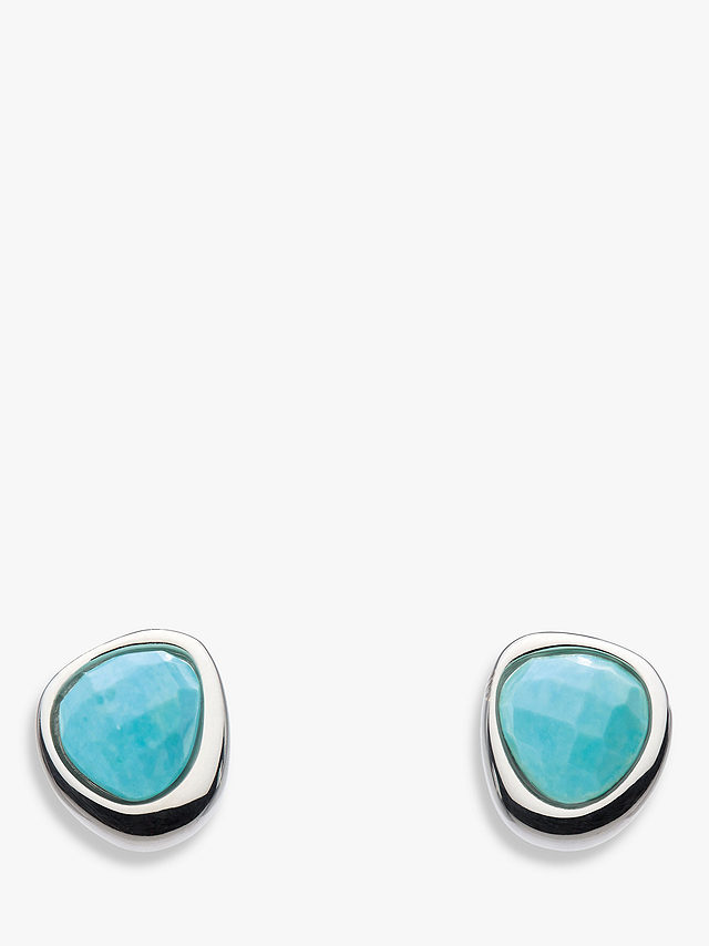 Kit Heath Coast Pebble Turquoise Stud Earrings, Blue